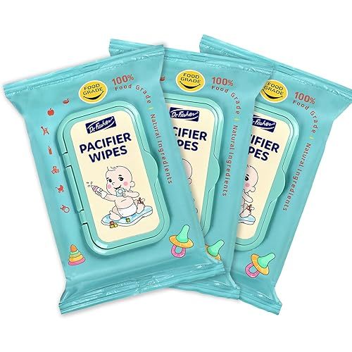 Dr. Fischer Pacifier Wipes, 100% Food Grade, Non-toxic for Bottles, Paci, Toys, Pumps, and More