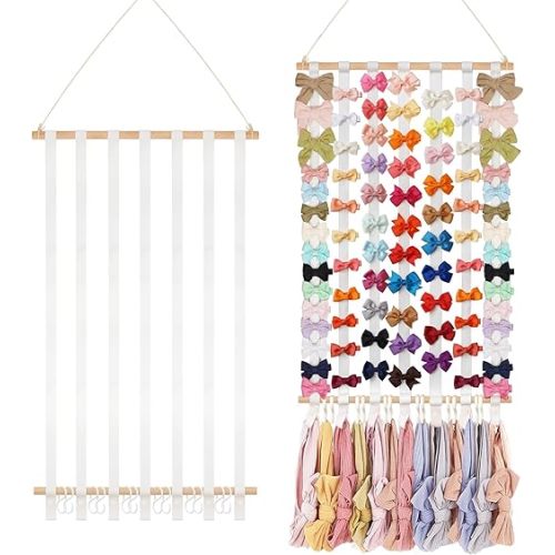 kangaroo Headband Holder Hair Bows Organizer for Baby Girls Large Capacity Bow Holder Hair Accessories Wall Hanging Organizer for Toddler Baby Girl Nursery Room Decor (colorful)