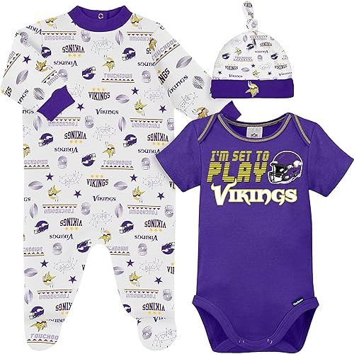 Gerber Unisex Baby NFL Team Footed Sleep and Play and Bodysuit Gift Set