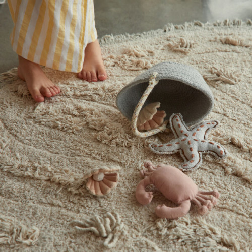Island Washable Round Play Rug, Natural - Lorena Canals | Maisonette