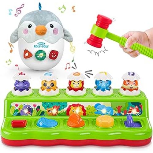 Baby & Toddler Toys for 3-6-12-18 Months with Light and Sound, Learning Birthday Shower Gift for Boys Girls