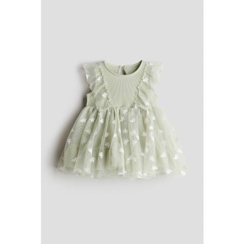PRINTED TULLE-SKIRT DRESS