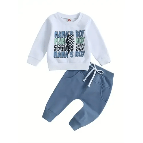 Toddler Baby Boy Football Outfit Long Sleeve Crew Neck Heart Sweatshirt Tops Pants Spring Clothes