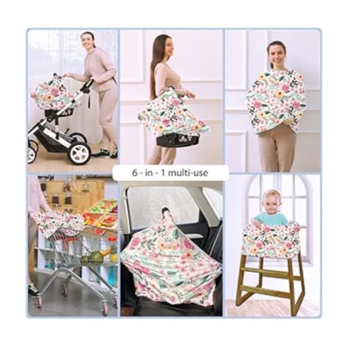 Multi-use Stretchy Cover for Babies, Baby Shower Gifts (Pink Floral)