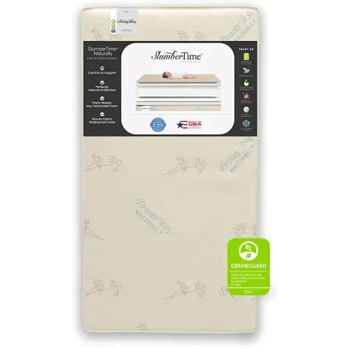 Simmons Kids SlumberTime Naturally 2-Stage Premium Plant-Based Soy Foam Baby Crib Mattress & Toddler Mattress - Waterproof - GREENGUARD Gold & CertiPUR-US Certified - Ideal Firmness - Made in USA