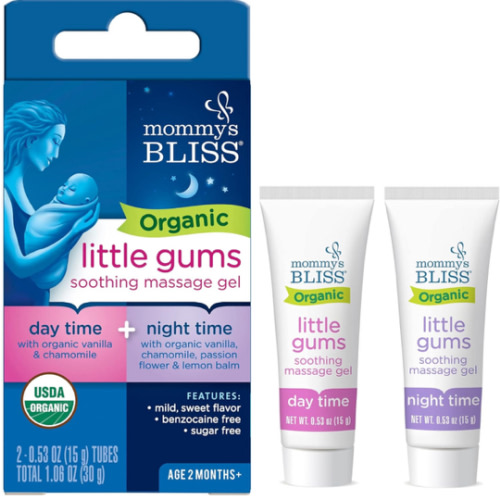 Amazon.com: Mommy's Bliss Organic Little Gums Soothing Massage Gel Day and Night Combo, Great for Teething Babies, Age 2 Months+, Sugar Free, Mild & Sweet Flavor, 2 - 0.53 Oz Tubes (Pack of 1) : Baby