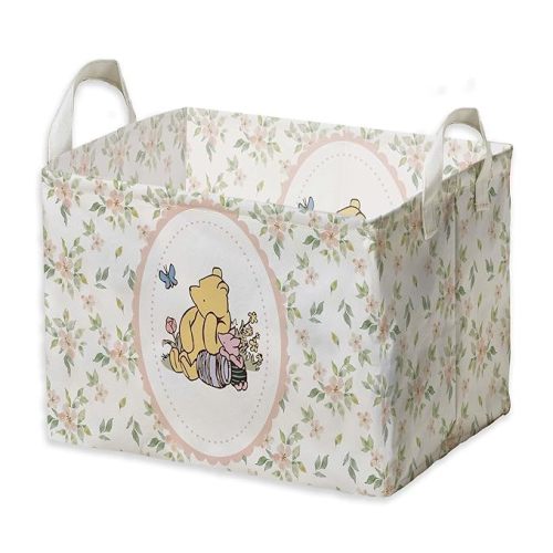 Winnie Nursery Storage Basket With A Waterproof PE Coating,The Pooh Nursery Baby Stuff Storage Baskets Suitable For Bathroom and Bedroom, Foldable Large Canvas Laundry Hamper