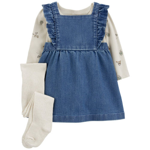 Baby 3-Piece Bodysuit & Denim Jumper Set - Carter's | Carter's