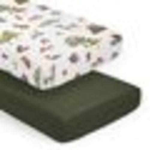 Sweet Jojo Designs Boy Girl Gender Neutral Unisex Fitted Crib Sheets Set Watercolor Woodland Forest Animals Green Brown White 2pc