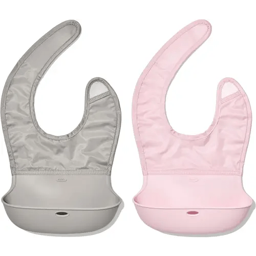 OXO Tot Roll-Up Bib - 2 Pack - Drizzle and Blossom
