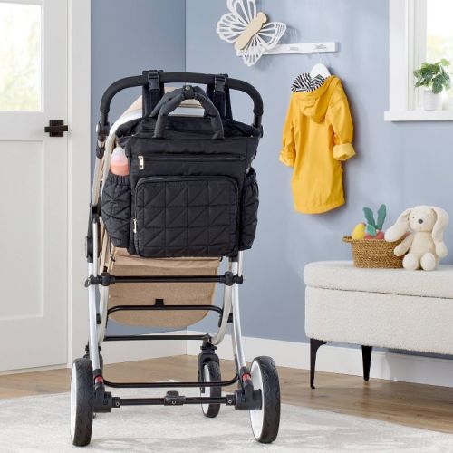 Quilted Diaper Backpack Tote - Black - Cloud Island™