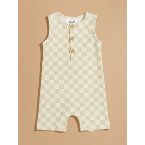 Chase Taupe Checkered Jumper | Tullabee