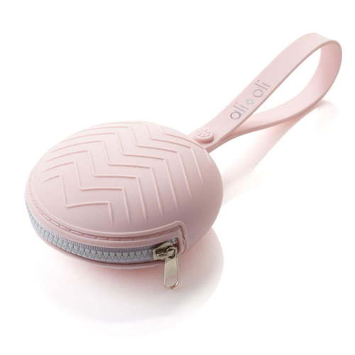 Ali+Oli Pacifier Holder Case (Pink) Stores Pacifiers & Pacifier Clips | Stroller & Diaper bag accessory | BPA Free food-grade silicone