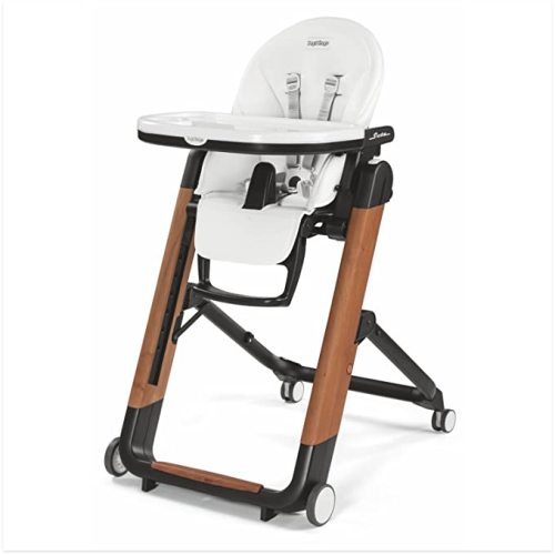 Peg Perego Siesta – Multifunctional Compact Folding High Chair – from Birth to Toddler – Recliner and High Chair – Made in Italy – Ambiance Brown (White)
