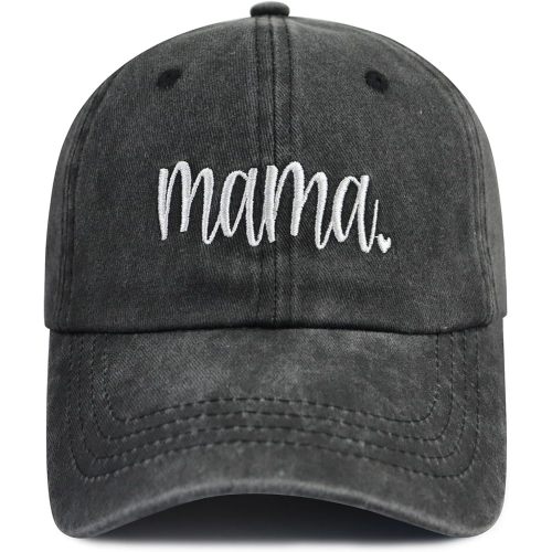 SHANVANKE Funny Mama Hat for Women, Adjustable Washed Cotton Embroidered Mom Baseball Cap