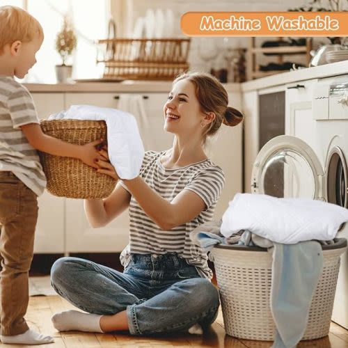 Yoofoss Waterproof Crib Mattress Protector 2 Pack, Quilted Crib Mattress Pad Cover Ultra Soft and Breathable, Machine Washable Toddler Mattress Protector for Standard Baby Crib Size 52''x28'' - White (2 Pack) - Microfiber