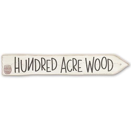 Disney Winnie the Pooh Hundred Acre Wood Arrow Wall Decor - Fun Hundred Acre Wood Sign for Kids' Bedroom or Nursery
