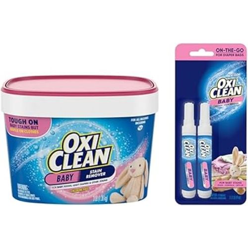 OxiClean Baby Stain Soaker, 3 lb + 2-Pack OxiClean Baby Laundry Stain Remover Pens