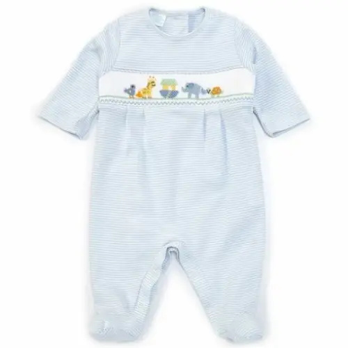 Noah's Ark Smocked Footie