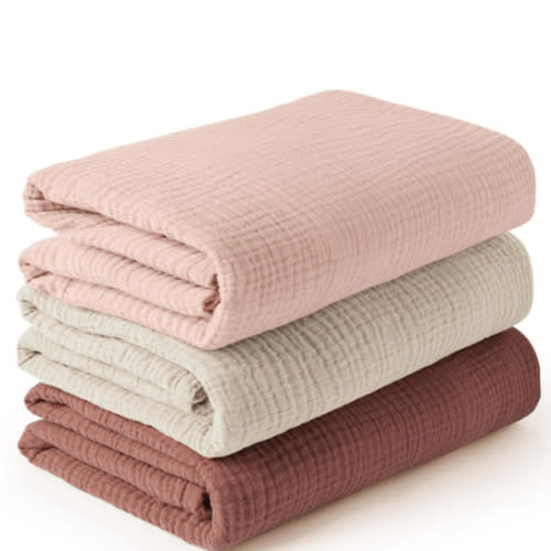 Swaddle Baby Blanket Tan Muslin Blanket