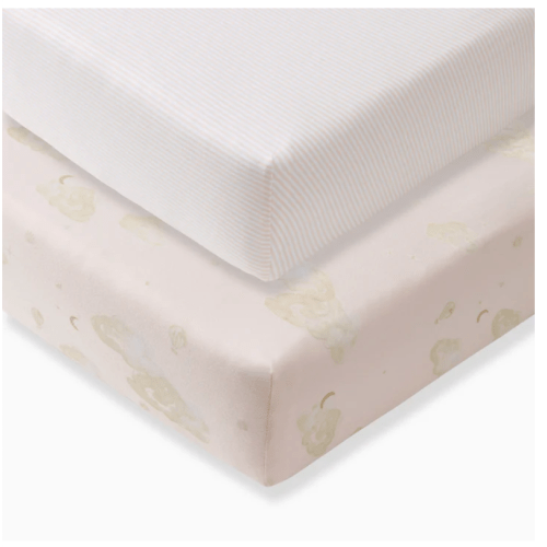 Good Night Sky Organic Cotton Crib Sheets Set of 2 - Ranunculus