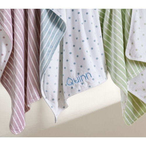 Dot & Stripe Chamois Baby Blanket