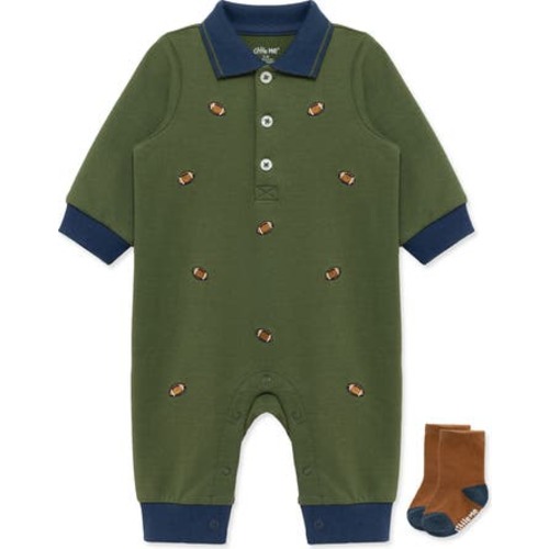 Little Me Football Romper & Socks Set | Nordstromrack