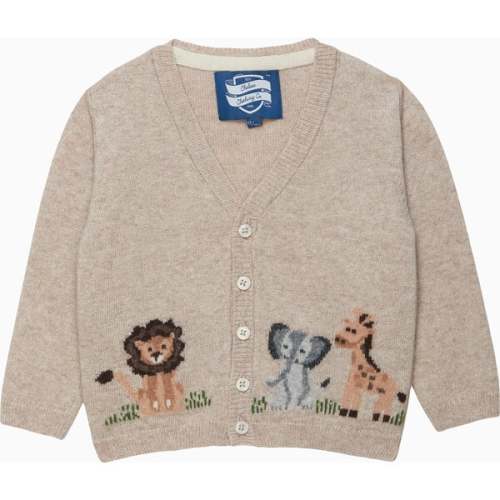 Little Augustus & Friends Cardigan, Oatmeal - Trotters London | Maisonette