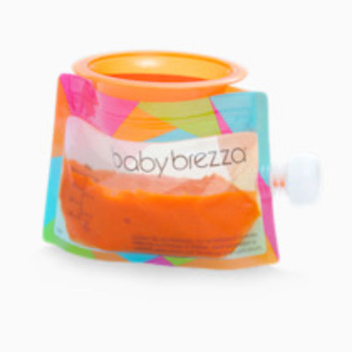 Baby Brezza Reusable Baby Food Storage Pouches, 10 Pack 7oz - Make Organic Food Puree for Kids or Toddlers and Store in Refillable Squeeze Pouches, Bulk Set is Freezer Safe & Washable