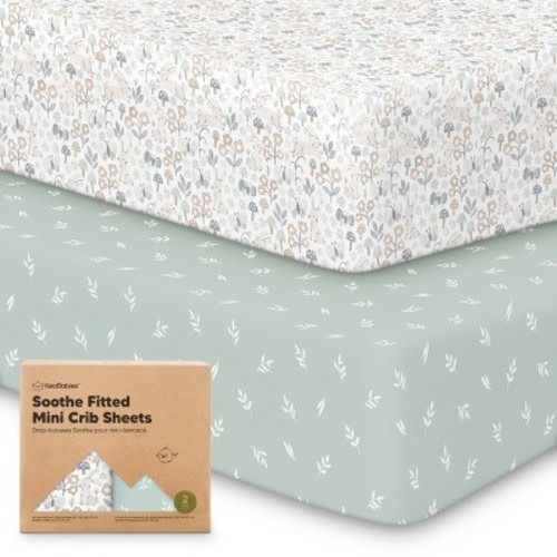 KeaBabies Mini Crib Sheets for Baby Girls, Boys, 2-Pack Soothe Pack and Play Sheets Fitted, Organic Pack N Play Mattress Sheet, Color: Prairie