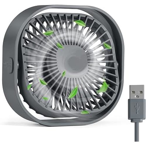 RJVW Small USB Desk Fan,3 Speeds Portable Table Fan, 4 inch Personal Mini Fan,Small Cooling Fan by USB Plug In, 360°Rotatable Desktop Fan for Home Office Bedroom Dorm Indoor Outdoor Summer Gift