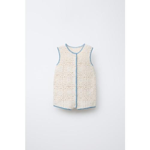 CROCHET KNIT ROMPER - Ecru | ZARA United States