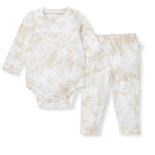 Desert Tie Dye Organic Cotton Girl Bodysuit Set