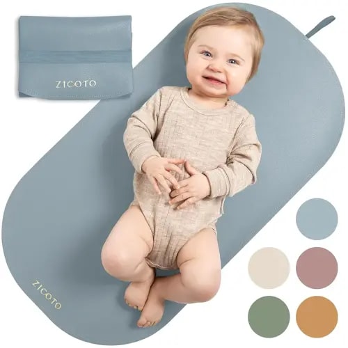Beautiful Portable Baby Changing Pad - Wipeable and Easy to Clean Diaper Changing Mat - The Perfect Waterproof Vegan Leather Pad for Traveling