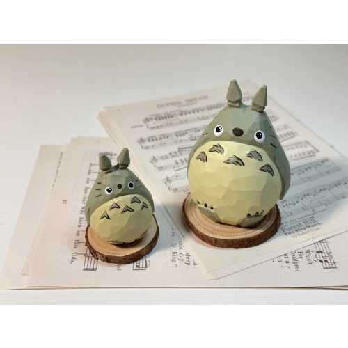 Cute Totoro Wooden Figurine | Small & Large Options | Hand-Carved Studio Ghibli Inspired Desk Decor