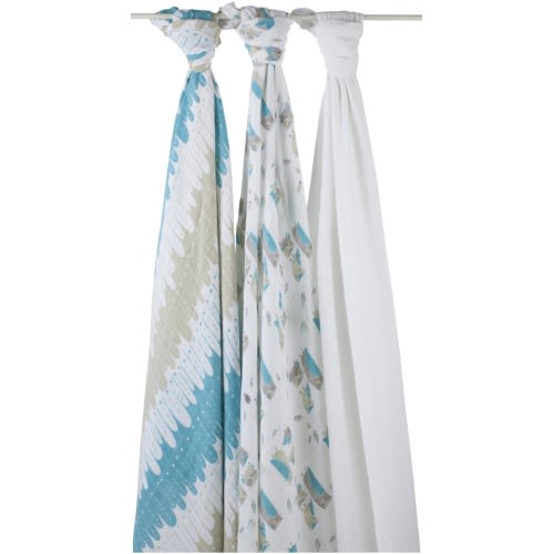 aden + anais 3-Pack Organic Muslin Swaddles - Wise Guys