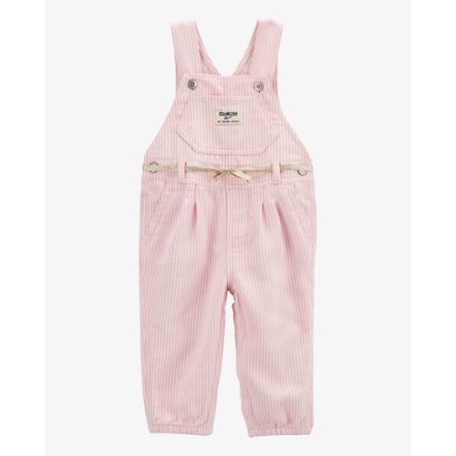 Baby Knit Denim Hickory Stripe Overalls - Pink - OshKosh | Carter's