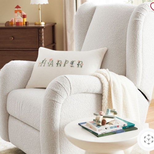 Plush Wingback Swivel Glider Recliner | Pottery Barn Kids