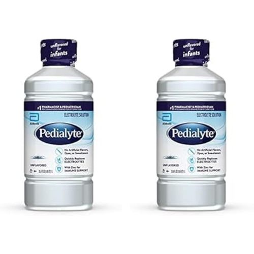 Pedialyte Electrolyte Solution, 33.8 Fl Oz Bottle, Unflavored (Pack of 2)
