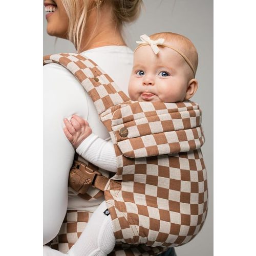 Monarch Ergonomic Baby Carrier - Premium Cotton Soft Structured Infant Carrier with Hip Healthy Design, 3 Carry Positions for Newborn to Toddler (7-35lbs), Lightweight & Breathable (Mocha Check)