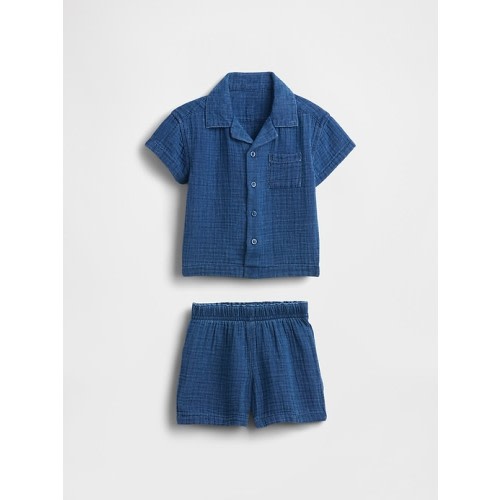 Baby Crinkle Gauze Denim Outfit Set | Gap