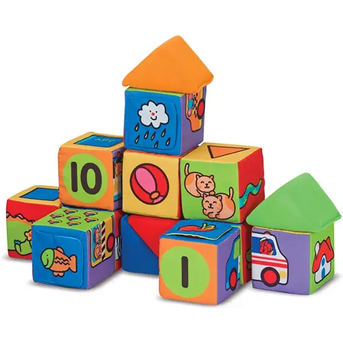 Melissa & Doug K's Kids Match and Build Soft Blocks Set For Toddlers, Building Blocks, Sensory Baby Stacking Toys