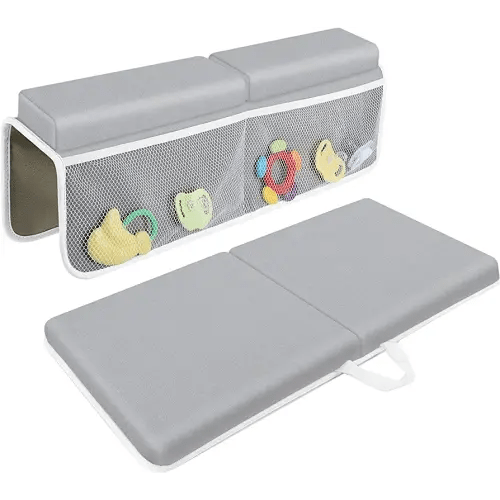 JJGoo Bath Kneeler with Elbow Rest Pad Set, 1.5 inch Kneeling Pad Mat for Bathtub - Gray