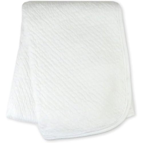 HonestBaby Organic Cotton Matelasse Reversible Receiving Blanket, White, One Size