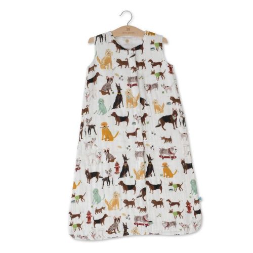 Little Unicorn 2-way Zipper Muslin Sleep Bag Wearable Blanket, Color: Woof, Size: L