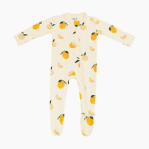 Kyte Baby Printed Zipper Footie - Lemon, 3-6 Months