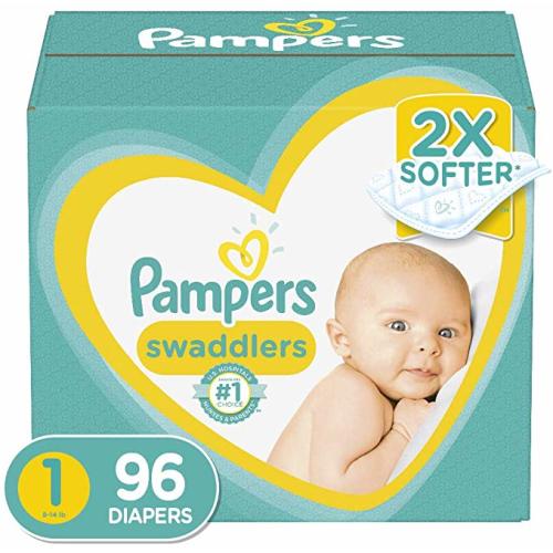 Diapers Newborn / Size 1 (8-14 lb), 96 Count - Pampers Swaddlers Disposable Baby Diapers, Super Pack - Size 1 (96 Count)
