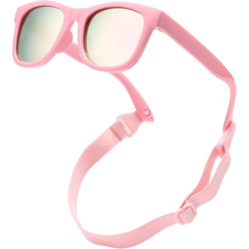 COASION Bendable Polarized Soft Baby Sunglasses with Strap Age 0-24 Months