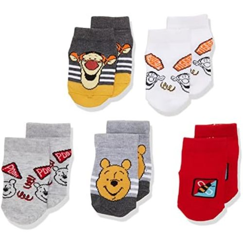Winnie the Pooh Baby Girls' Disney 5 Pack Shorty Socks