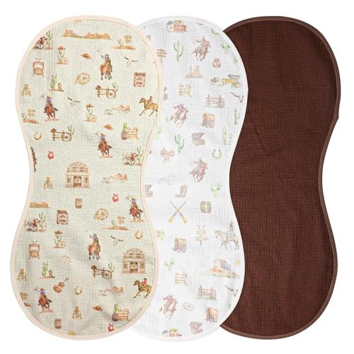 3 Pcs Changing Pad Liners Fits in Peanut Shape Changing Pad Waterproof Diaper Mats Organic Cotton Peanut Mats are Warm on Baby's Back, Washable Reusable (Cowboy,Mixed Color)